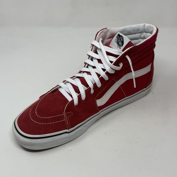 Vans Sk8-Hi Sneakers Mens 11.5 Red Suede Canvas Athletic Skateboard Skate Shoes - Picture 10 of 16